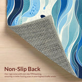 Contemporary Ocean inspired Entryway Mat(Blue)