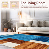 Abstract Blue Brown Non Slip(Blue)