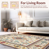 Boho Chic Cream with Geometric Accents(Beige)