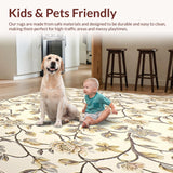 Subtle Floral Motif in Smoke and Beige with Leaf Blossom(Beige)