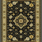Elegant Floral Medallion Motif(Black)
