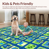 Vibrant Cityscape Patterned Playmat(Blue)