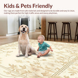 Elegant Area Runner with Delicate Floral(Beige)
