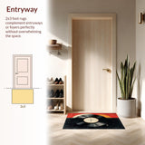 Retro Vinyl Record Entryway Non Slip Door Mat(Black)