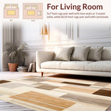 Abstract Geometric Area in Beige and Brown Artful Design(Beige)