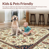 Artisan Floral Medallion Area Classic Farmhouse Decor Collection(Ivory)