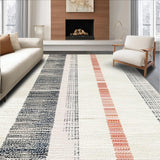Abstract Stripe Design Farmhouse Entry Mat(White)