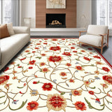 Artistic Floral Area Vintage Non Slip Style(White)