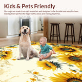 Artistic Sunflower Door Mat in Half Circle Shape for Welcoming Spaces(Yellow)