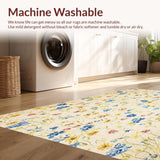 Beige Meadow Area Delicate Wildflower Feel(Beige)