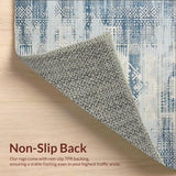Modern Farmhouse Style Beige and Denim Blue Accent(Blue)