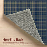 Contemporary Gold Trimmed Geometric Design(Blue)