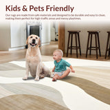Abstract Waves Area Neutral Tone Indoor Floor(Beige)