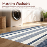 Modern Earth Tone Striped Visual Appeal(Blue)