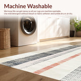 Abstract Stripe Design Farmhouse Entry Mat(White)