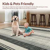 Modern Black & White Stripe Indoor(Beige)