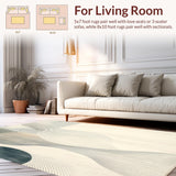 Whispering Waves Area Smoke & Beige Shifting Sands Design(Beige)