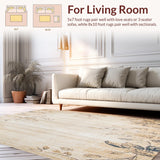 Beige Desert Bloom Distressed Floral Indoor Area(Beige)
