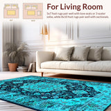 Vibrant Floral Medallion Trellis(Blue)