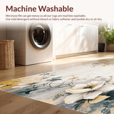 Modern Beige and Smoke Swirl with Abstract Floral Motifs(Beige)
