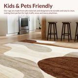 Abstract Art Area Rug Modern Stain Resistant Carpet for Contemporary Spaces(Beige)
