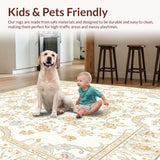 Ivory Floral Area Beige Circular(Ivory)