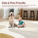 Abstract Ivory Beige High Traffic Area Design(Beige)