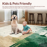 Contemporary Beige and Dark Green Splatter(Beige)