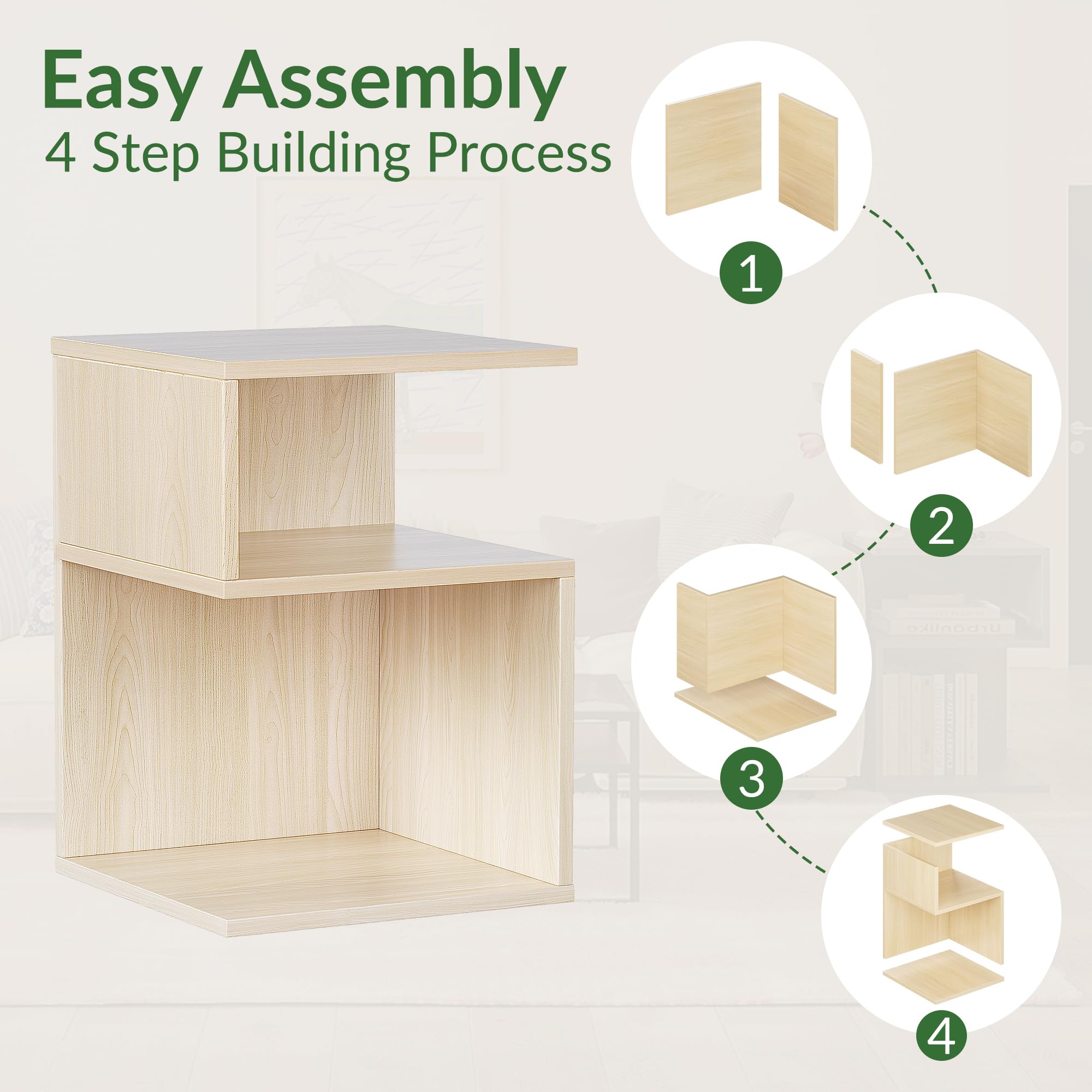 ODIKA Tokyo S Minimalist 3 Tier End Table - ODIKA