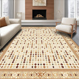 Abstract Diamond Harmony Area Rug with Contemporary Trellis Geometry(Beige)