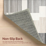 Geometric Monochrome Runner Beige Grey Boho Abstract Style(Beige)