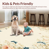 Whimsical Floral Butterfly Accent Non Slip(Beige)