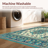 Colorful Boho Chic Geometric Medallion Area(White)