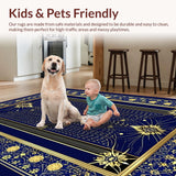 Elegant Trellis Gold Accents(Blue)