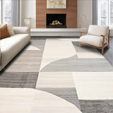 Modern Abstract Beige Area Geometric Slate Design(Gray)