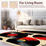 Music Theme Black Round Accent(Red)