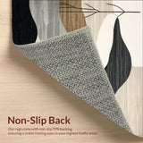 Modern Deco Beige & Ebony Abstract Natural Lines(Gray)