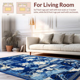 Vibrant Blue and White Trellis Artwork(Blue)
