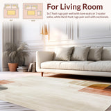 Area Vintage Distressed Beige Brown Abstract(Beige)