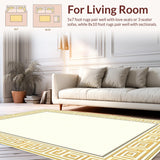 Elegant Greek Key Geometric Motif(Beige)