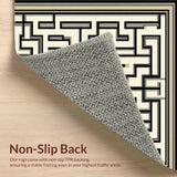 Art Deco Inspired Area Showcasing Elegant Maze and Lattice Graphics(Beige)