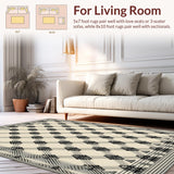 Modern Geometric Lattice Area With Diamond Accent(Beige)