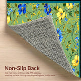Wildflower Bath Mat with Floral Design(Green)