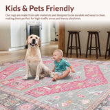 Elegant Oushak Star Motif(Pink)