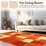 Modern Plush Non Slip Nursery in Orange(Orange)
