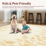 Neutral Area Beige Floral Vintage Throw(Beige)