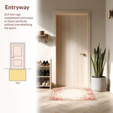 Elegant Floral Beige Area With Vintage Pink Botanical Motifs(Beige)