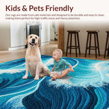 Ocean Blue Wave Poolside Entryway Mat(Blue)