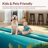 Tropical Coconut Palm Beach Sea Water Natural Scenery Floor Mat(Blue)