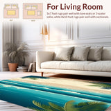 Tropical Coconut Palm Beach Sea Water Natural Scenery Floor Mat(Blue)